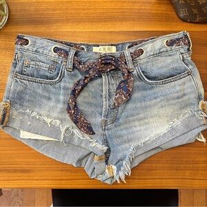 Free People Shorts with Paisley Belt